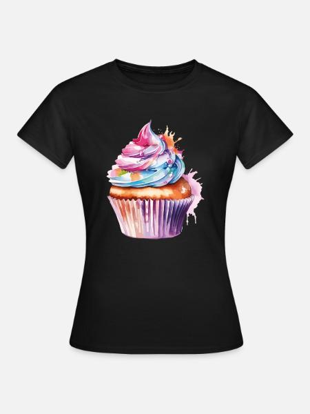 cupcake - Frauen T-Shirt - Schwarz