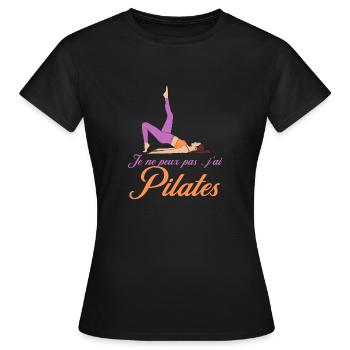 Je peux pas j ai pilates gym yoga - T-shirt Femme - noir - Devant - AI Model Female 172 dark (172cm)