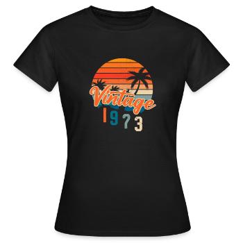 Vintage 1973 rétro - T-shirt Femme - noir - Devant - AI Model Female 172 dark (172cm)