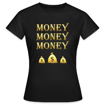 Money Money bag - Women's T-Shirt - black - Front - AI Model Female 172 dark (172cm)
