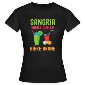 Sangria mieux que la bière brune 3 - T-shirt Femme - noir - Devant - AI Model Female 172 dark (172cm)
