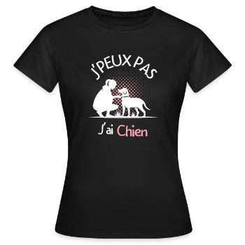 Femme propriétaire de chien - T-shirt Femme - noir - Devant - AI Model Female 172 dark (172cm)