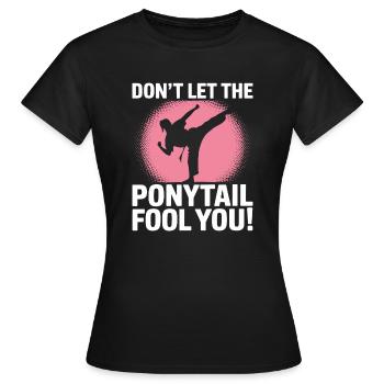 Karate with Determination - Women's T-Shirt - black - Front - AI Model Female 172 dark (172cm)