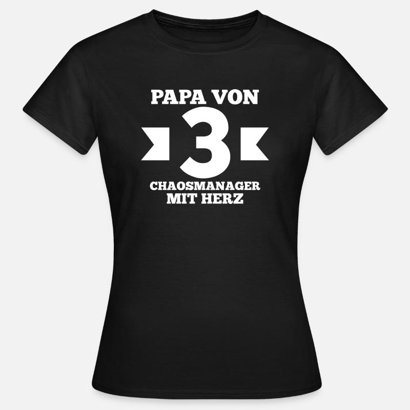 Far til 3 børn - Dame-T-shirt - sort