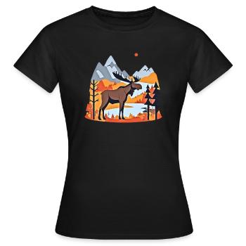 Skandi-Romantik - Frauen T-Shirt - Schwarz - Vorne - AI Model Female 172 dark (172cm)