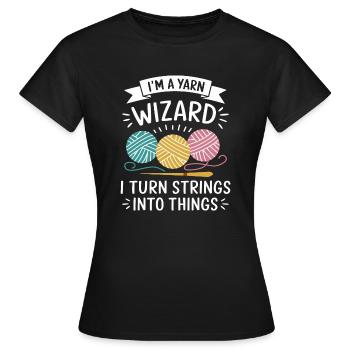 Magic of wool and creativity - Women's T-Shirt - black - Front - AI Model Female 172 dark (172cm)