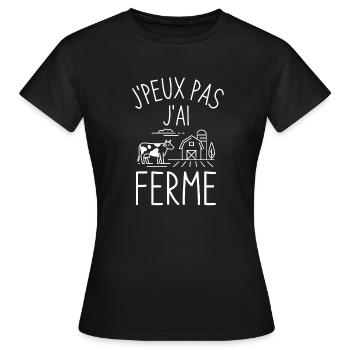 Fermier fermière agricole - T-shirt Femme - noir - Devant - AI Model Female 172 dark (172cm)