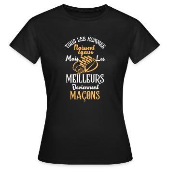 Les meilleurs sont maçons - T-shirt Femme - noir - Devant - AI Model Female 172 dark (172cm)