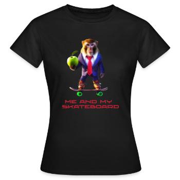 Singe amusant - T-shirt Femme - noir - Devant - AI Model Female 172 dark (172cm)