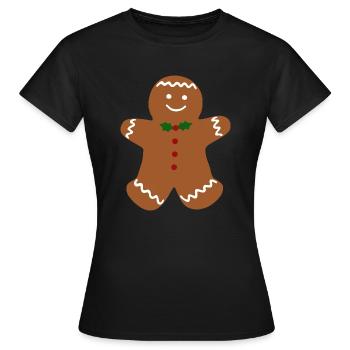 Lebkuchenmann - Frauen T-Shirt - Schwarz - Vorne - AI Model Female 172 dark (172cm)