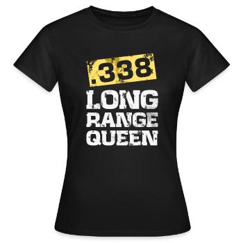 T-shirt de tir de fusil à longue portée 338 calibre - T-shirt Femme - noir - Devant - AI Model Female 172 dark (172cm)