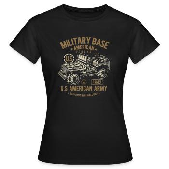 Armée américaine Jeep - T-shirt Femme - noir - Devant - AI Model Female 172 dark (172cm)