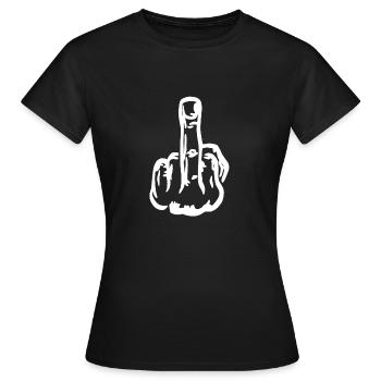 Salutations à tous ceux qui ne sont pas comme moi. médius - T-shirt Femme - noir - Devant - AI Model Female 172 dark (172cm)