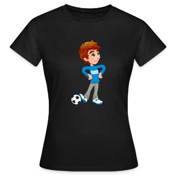 Boy Soccer Player - Frauen T-Shirt - Schwarz - Vorne - AI Model Female 172 dark (172cm)