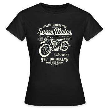 Super Motor - Motorrad - Frauen T-Shirt - Schwarz - Vorne - AI Model Female 172 dark (172cm)