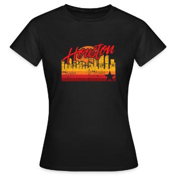 Houston Baseball Throwback Astro Stripe - T-shirt Femme - noir - Devant - AI Model Female 172 dark (172cm)