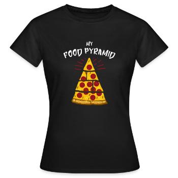 Pyramide alimentaire Pizza cadeau - T-shirt Femme - noir - Devant - AI Model Female 172 dark (172cm)