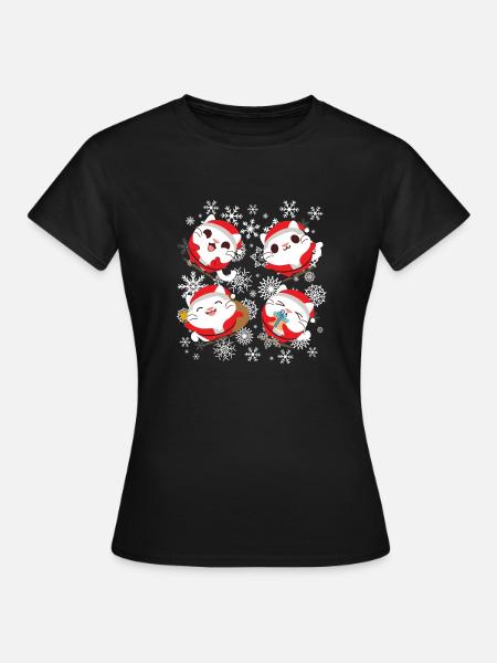 Boże Narodzenie - Gift - kot - miłośników kotów - Dame-T-shirt - sort