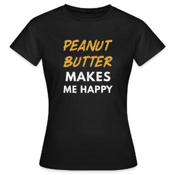Le beurre d'arachide me rend heureux - le beurre d'arachide thé - T-shirt Femme - noir - Devant - AI Model Female 172 dark (172cm)