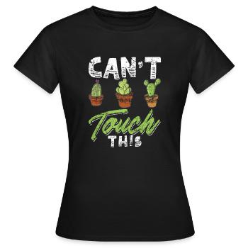 Funny Cactus Shirt Distressed - Frauen T-Shirt - Schwarz - Vorne - AI Model Female 172 dark (172cm)