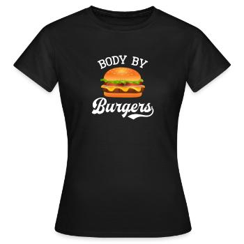 Corps par les hamburgers hamburgers - T-shirt Femme - noir - Devant - AI Model Female 172 dark (172cm)