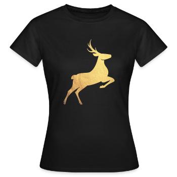 Golden stag - Women's T-Shirt - black - Front - AI Model Female 172 dark (172cm)
