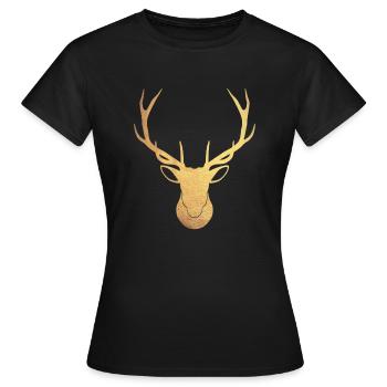 Golden stag - Women's T-Shirt - black - Front - AI Model Female 172 dark (172cm)