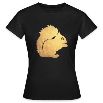 écureuil d'or - T-shirt Femme - noir - Devant - AI Model Female 172 dark (172cm)