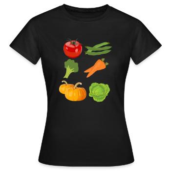 tomate tomates tomate légume vegetables7 - T-shirt Femme - noir - Devant - AI Model Female 172 dark (172cm)