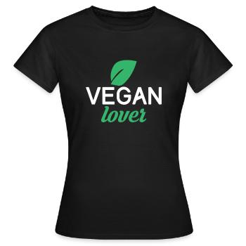 amant végétalien - T-shirt Femme - noir - Devant - AI Model Female 172 dark (172cm)