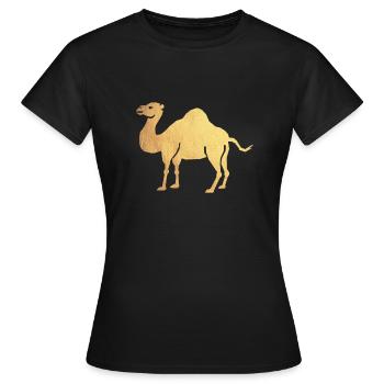 chameau or - T-shirt Femme - noir - Devant - AI Model Female 172 dark (172cm)