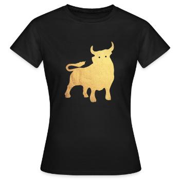 taureau d'or - T-shirt Femme - noir - Devant - AI Model Female 172 dark (172cm)