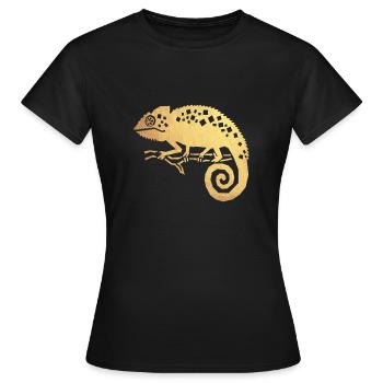 Caméléon d'or - T-shirt Femme - noir - Devant - AI Model Female 172 dark (172cm)