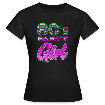 80s Party Girl - Retro Shirt for 80s - Women's T-Shirt - black - Front - AI Model Female 172 dark (172cm)