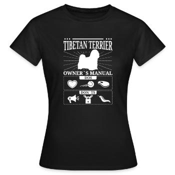 Cadeau Terrier tibétain - T-shirt Femme - noir - Devant - AI Model Female 172 dark (172cm)