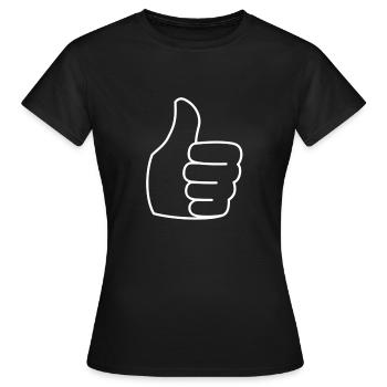 pouces vers le haut - T-shirt Femme - noir - Devant - AI Model Female 172 dark (172cm)