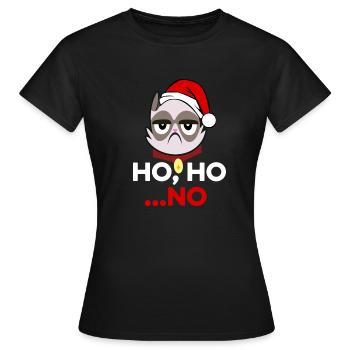 Ho Ho Pas drôle Hater Cat Cat Hater grincheux - T-shirt Femme - noir - Devant - AI Model Female 172 dark (172cm)