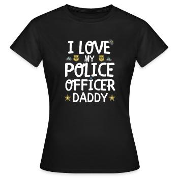 Policier Papa cadeau papa policier - T-shirt Femme - noir - Devant - AI Model Female 172 dark (172cm)