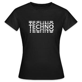 Techno Bass Music Shirt - T-shirt Femme - noir - Devant - AI Model Female 172 dark (172cm)