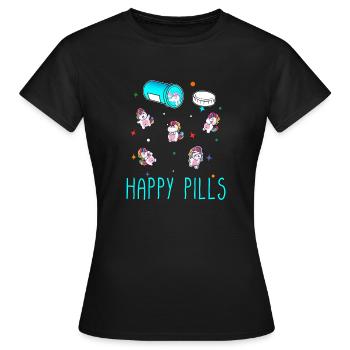 Happy Pills - T-shirt Femme - noir - Devant - AI Model Female 172 dark (172cm)