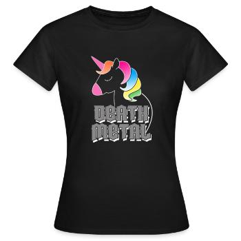 Death Metal Licorne - T-shirt Femme - noir - Devant - AI Model Female 172 dark (172cm)