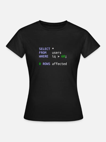 Software-Entwickler SQL Coder Geek Geschenk - Frauen T-Shirt - Schwarz