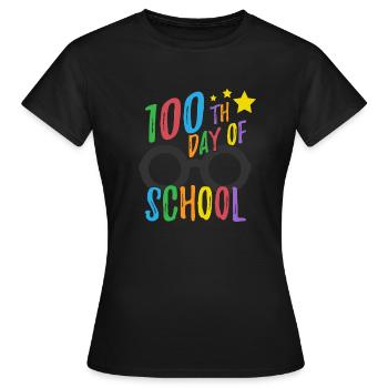 100e jour d'école T pour les enseignants et les étudiants - T-shirt Femme - noir - Devant - AI Model Female 172 dark (172cm)