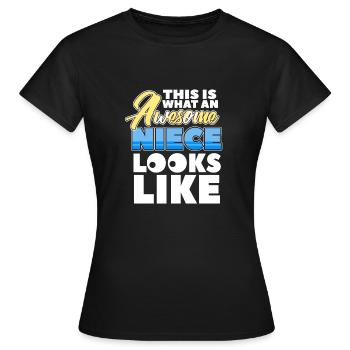 Super nièce / nièce / cadeau / chemise - T-shirt Femme - noir - Devant - AI Model Female 172 dark (172cm)