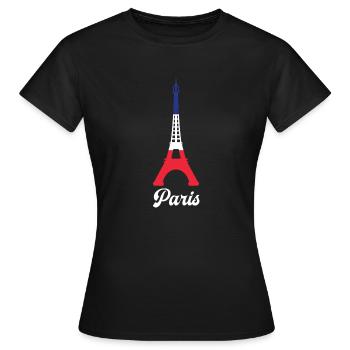 Paris Frankreich Flagge Farbe Eiffelturm Französisch - Frauen T-Shirt - Schwarz - Vorne - AI Model Female 172 dark (172cm)