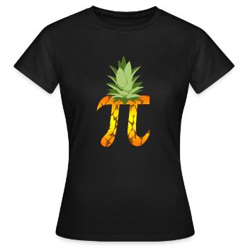 Ananas-PU-Wissenschafts-Aussenseiter-Mathematik-Symbol-Spaß - Frauen T-Shirt - Schwarz - Vorne - AI Model Female 172 dark (172cm)
