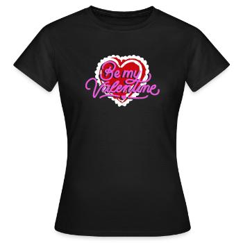 Shop Be My Valentine Red Heart Gift Design - Women's T-Shirt - black - Front - AI Model Female 172 dark (172cm)