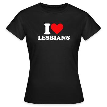 I love Lesbiennes Lesbiennes cadeau - T-shirt Femme - noir - Devant - AI Model Female 172 dark (172cm)