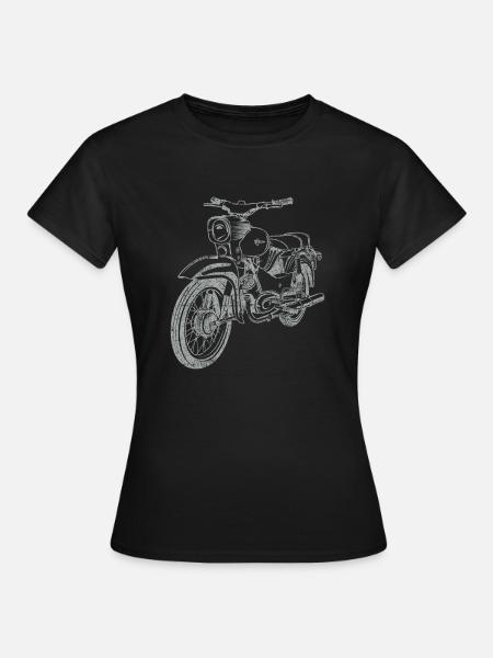 Simson Star Vintage Lineart Silhouette - Frauen T-Shirt - Schwarz