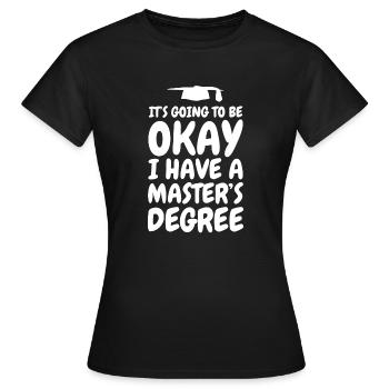 Master Degree Graduation Ceremony Master's Degree - Women's T-Shirt - black - Front - AI Model Female 172 dark (172cm)